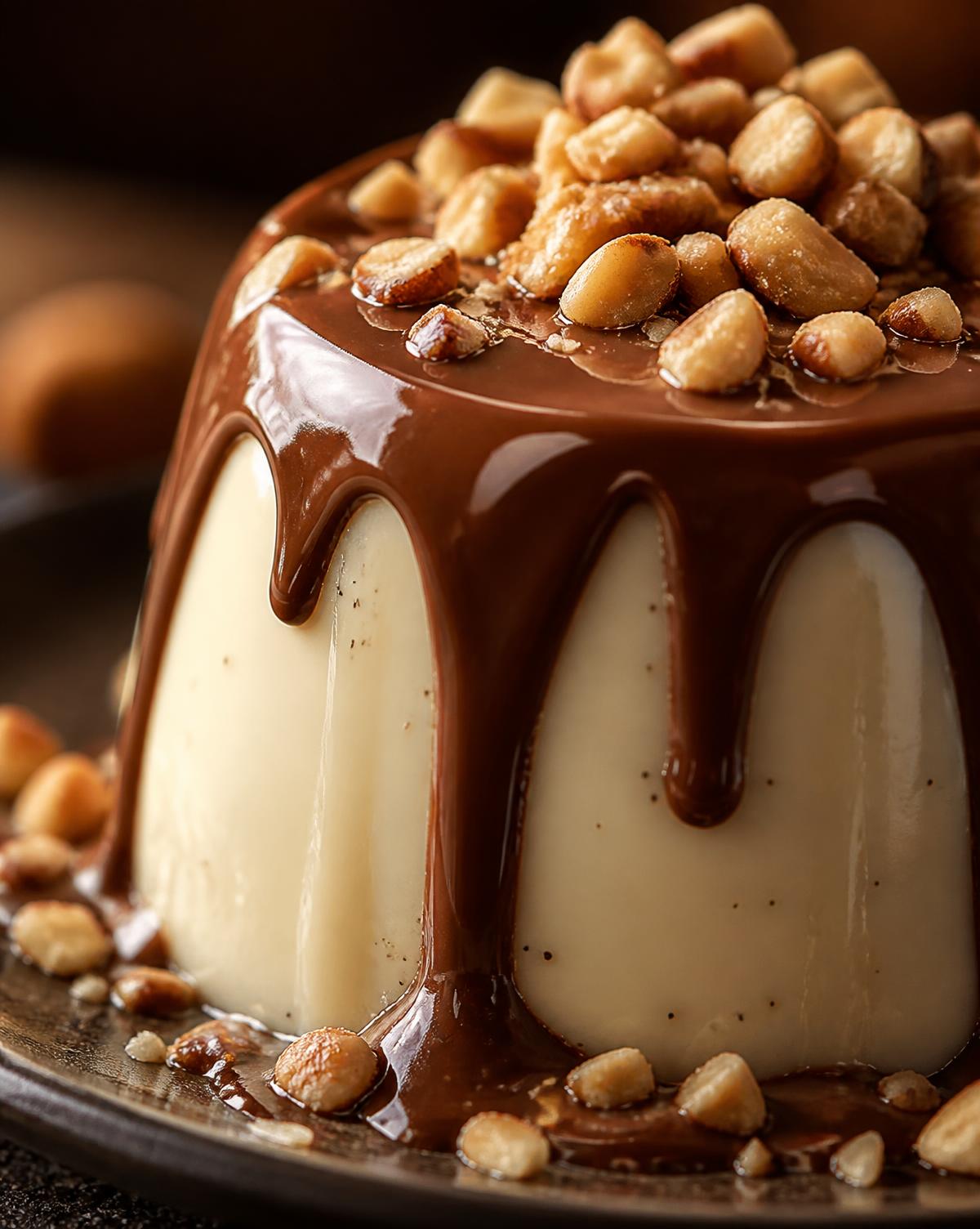 Panna cotta con salsa de nocilla